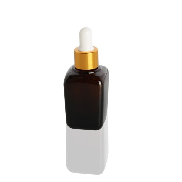 Square Amber Glass Bottle