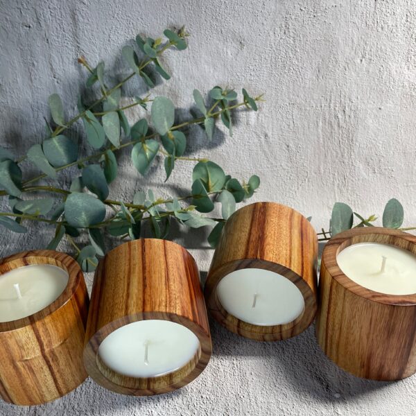 wooden candle jar